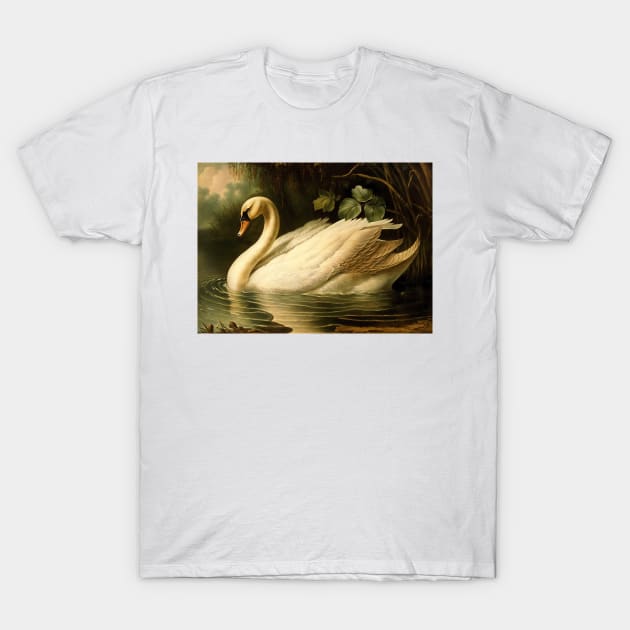 Vintage Swan T-Shirt by Walter WhatsHisFace